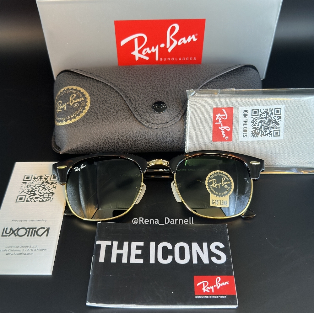 Ray-Ban Clubmaster Tortoise RB3016 Green New - Picture 3 of 16